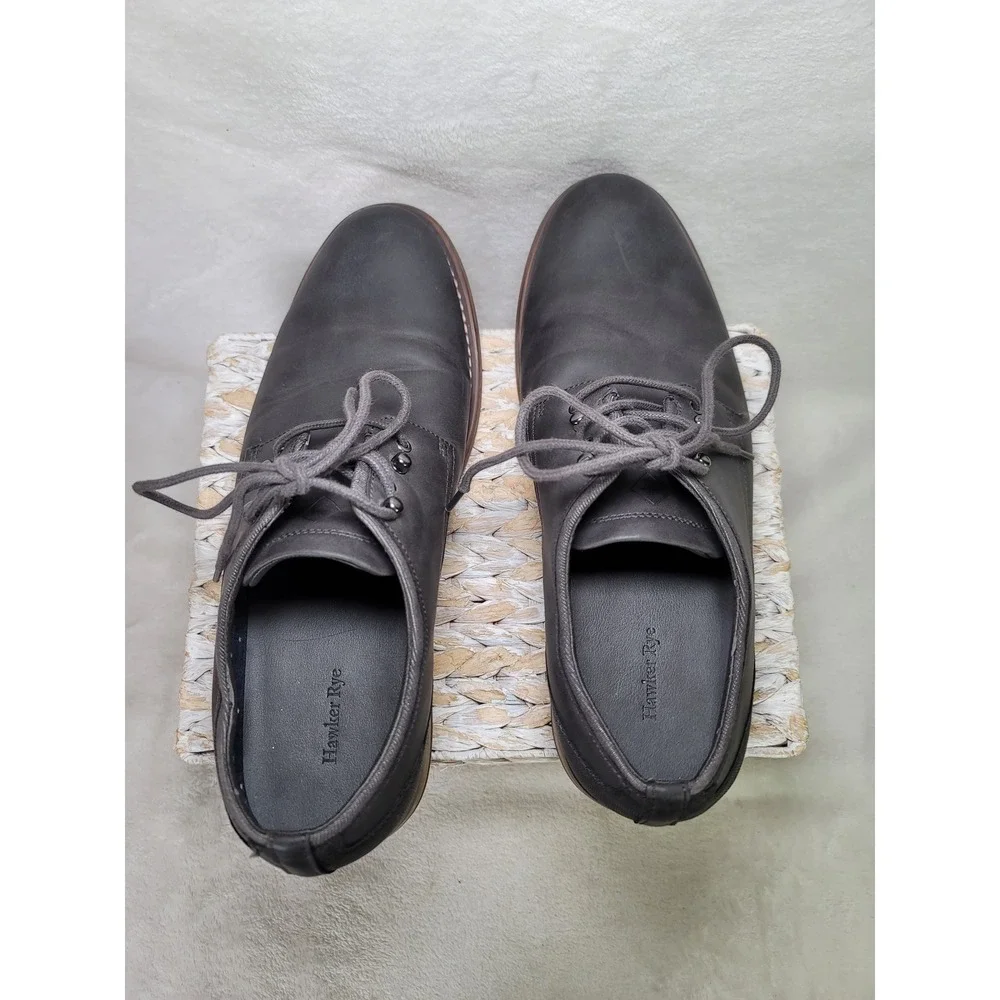 Hawker Rye Gray Matte Derby Dress Shoes Career Formal Office Lace Up Size 11.5